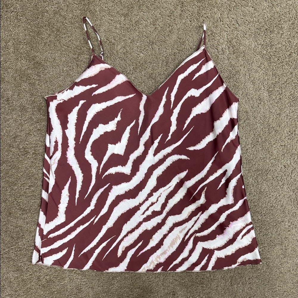 PAIGE Zebra Print Camisole in Brown and White